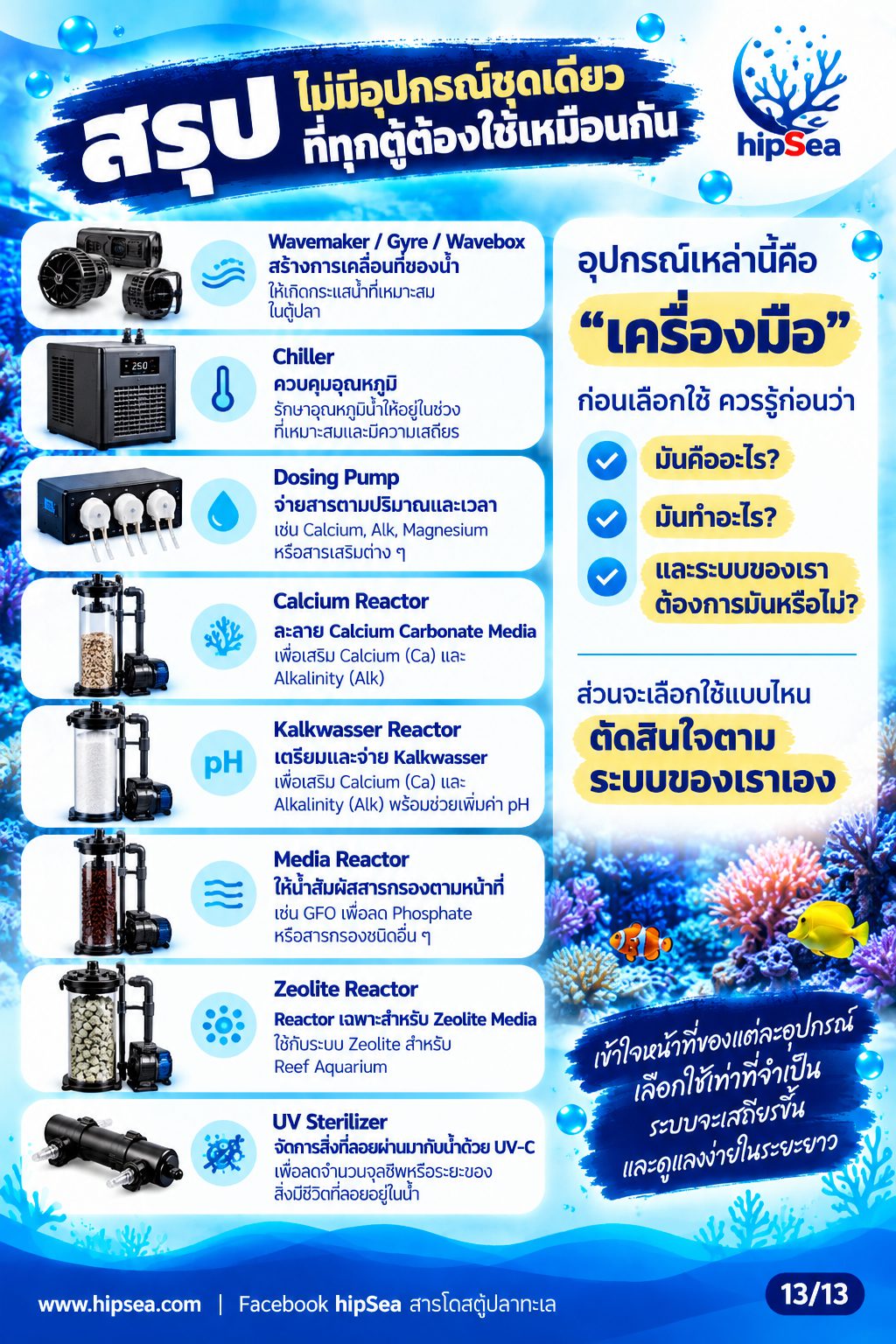 ก่อนเลี้ยงต้องรู้ EP4 - อุปกรณ์, ปั๊มคลื่น, chiller, dosing