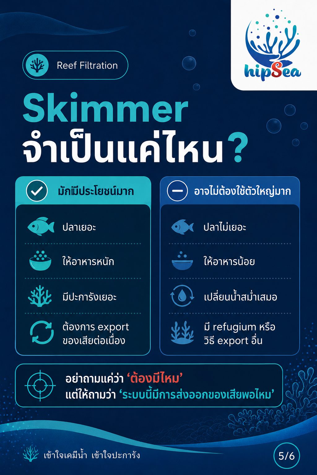 Skimmer ยิ่งใหญ่ยิ่งดีจริงหรือ - สกิม