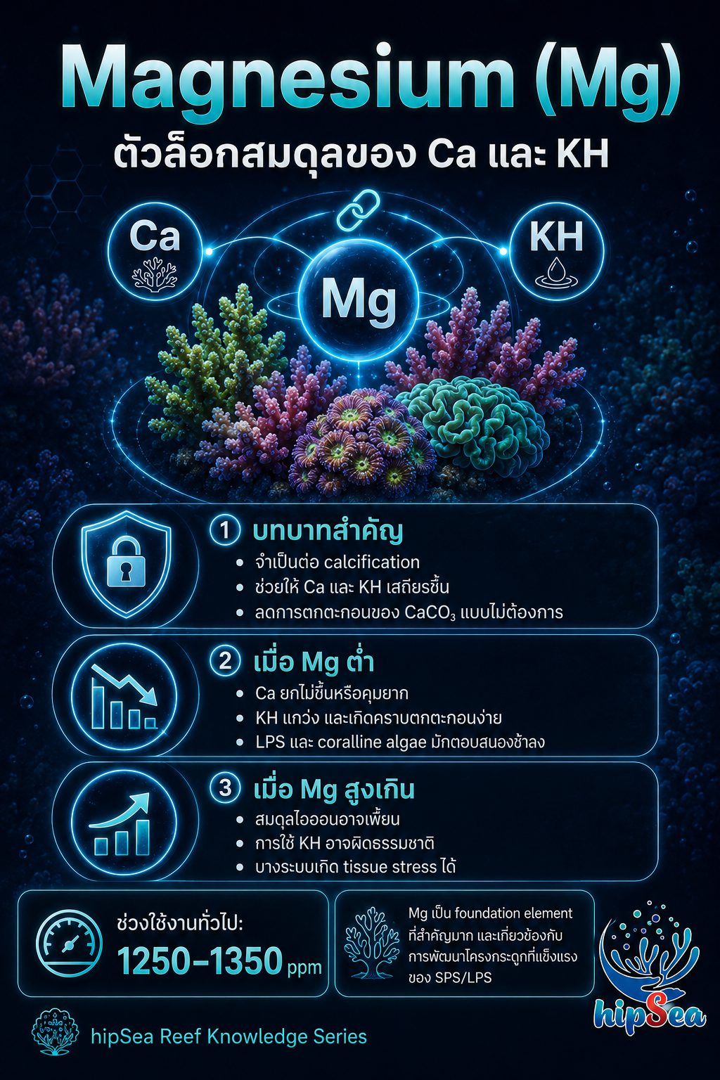 ธาตุหลักสำหรับตู้ทะเล - สารโดส, Ca, Mg, Kh, K, แร่ธาตุ